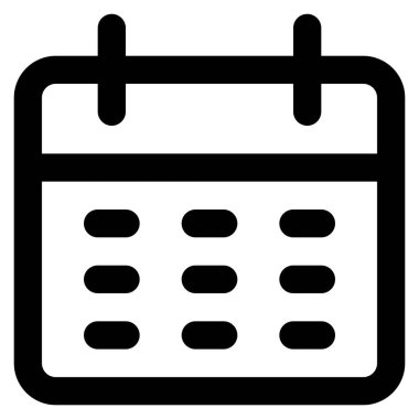 Takvim düzlüğü simgesi, vektör illüstrasyonu 