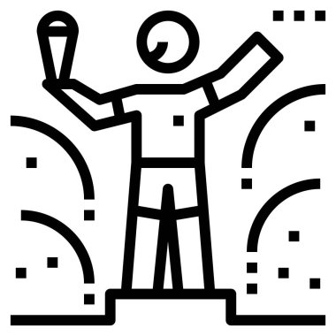 Şampiyon düz simge, vektör illüstrasyonu