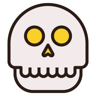 kafatası düz simgesi, vektör illüstrasyonu