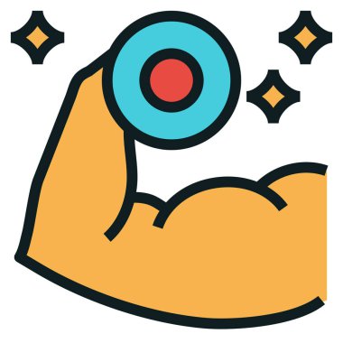 Web için kas simgesi, vektör illüstrasyonu