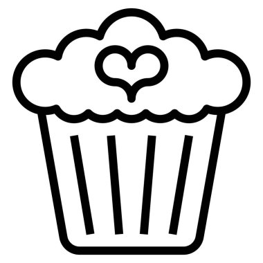 Web için cupcake simgesi, vektör illüstrasyonu