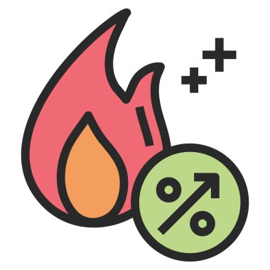 yanan kalori düz simgesi, vektör illüstrasyonu 