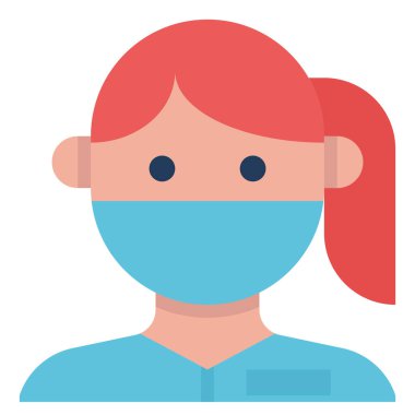 kadın düz simge, vektör illüstrasyonu