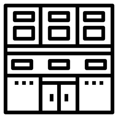 Otel simgesi, vektör illüstrasyonu 