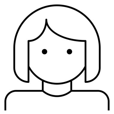 Web için kız simgesi, vektör illüstrasyonu