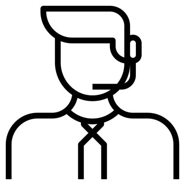 Web için müşteri hizmetleri simgesi, işçinin vektör illüstrasyonu 