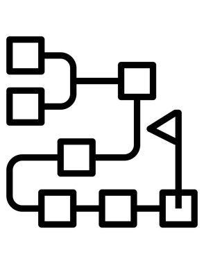 zaman çizgisi düz simgesi, vektör illüstrasyonu  