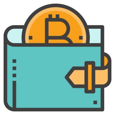 Bitcoin düz simgesi, vektör illüstrasyonu