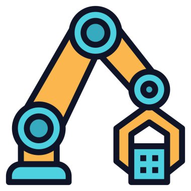 Web için robotik simge, vektör illüstrasyonu