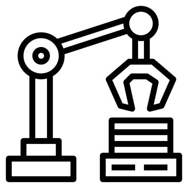 Web için robotik simge, vektör illüstrasyonu