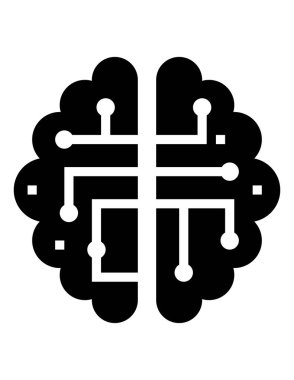 dijital beyin simgesi, vektör illüstrasyonu