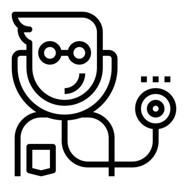 Web için doktor simgesi, vektör illüstrasyonu