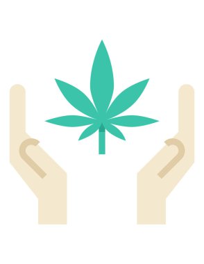 Kenevir marihuana bitkisinin vektör çizimi, çiçek ilacı