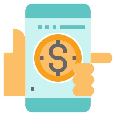 Web, vektör illüstrasyonu için dijital ödeme simgesi