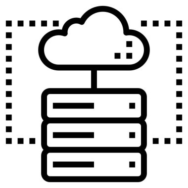 Web için sunucu simgesi, vektör illüstrasyonu