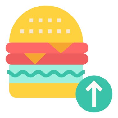 Hamburger vektör illüstrasyonu, fast food 