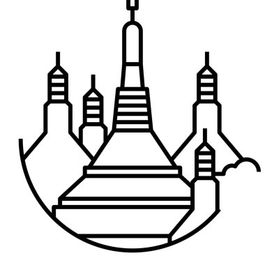 Bangkok düz simgesi, vektör illüstrasyonu
