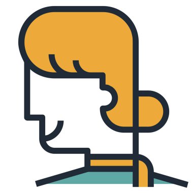 Web için kadın simgesi, dişi avatar, vektör 