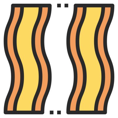 pastırma yassı simgesi, vektör illüstrasyonu