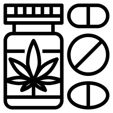 esrar yassı simgesi, vektör illüstrasyonu  