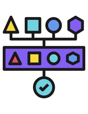 veri süreci simgesi, vektör illüstrasyonu