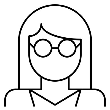 Web için kadın simgesi, dişi avatar, vektör 