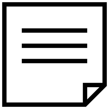 Web için not simgesi, vektör illüstrasyonu 