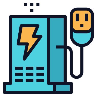 şarj düz simgesi, vektör illüstrasyonu