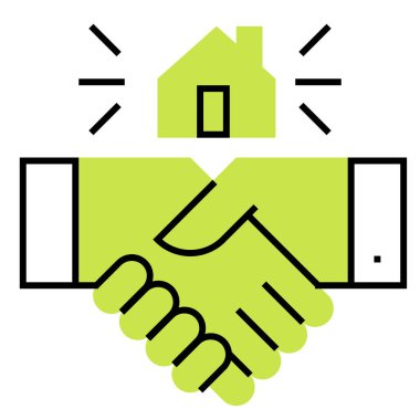 Web, vektör illüstrasyonu için el sıkışma simgesi  