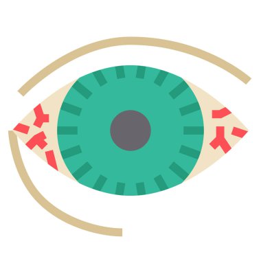 kanlı göz düzlüğü simgesi, vektör illüstrasyonu