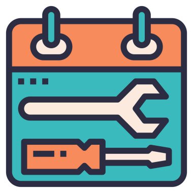 Web için zamanlama simgesi, vektör illüstrasyonu