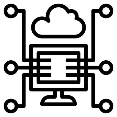 Web, vektör illüstrasyonu için paylaşılan servis bilgisayarı simgesi 