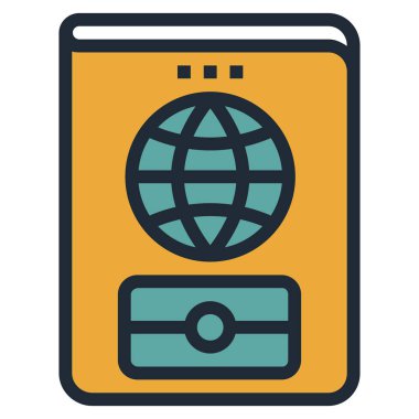 Web, vektör illüstrasyonu için pasaport simgesi 