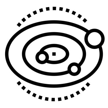 Güneş sistemi düz simgesi, vektör illüstrasyonu