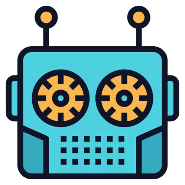 Web için robot simgesi, vektör illüstrasyonu