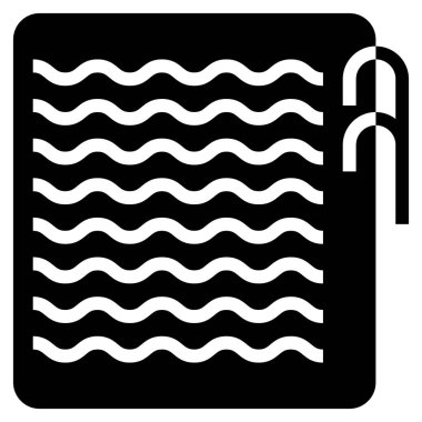 yüzme havuzu düz simgesi, vektör illüstrasyonu 