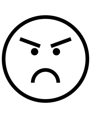 kızgın yüz simgesi, vektör illüstrasyonu