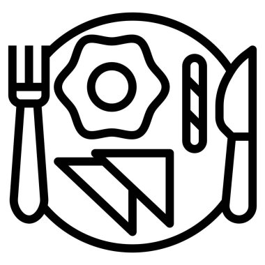 Kahvaltı düz simgesi, vektör illüstrasyonu 