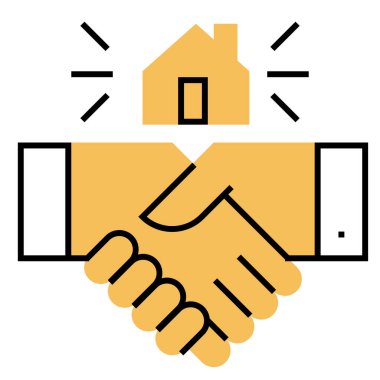 Web, vektör illüstrasyonu için el sıkışma simgesi  