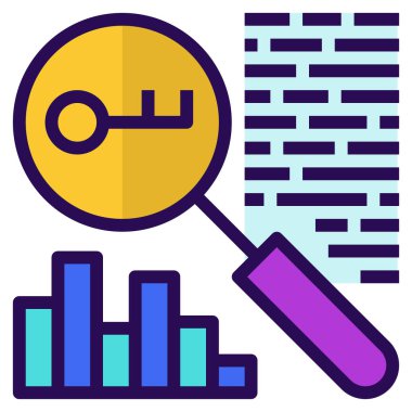 Web, vektör illüstrasyonu için anahtar sözcük simgesi 