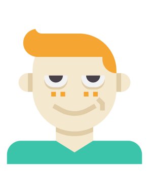 erkek yüzü marihuana ikonu, vektör illüstrasyonu