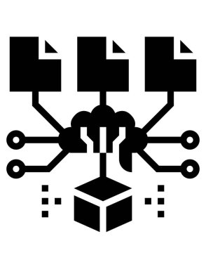 öğrenme sistemi düz simgesi, vektör illüstrasyonu