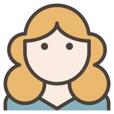 Web için kıvırcık saçlı kadın vektör simgesi 