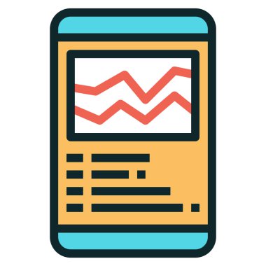 akıllı telefon düz simgesi, vektör illüstrasyonu