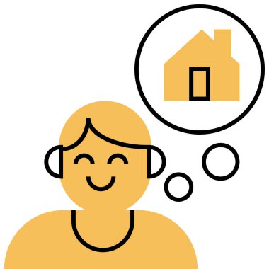 rüya düz simgesi, vektör illüstrasyonu