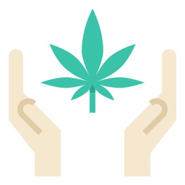 esrar yassı simgesi, vektör illüstrasyonu 