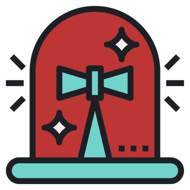 Siren düz simgesi, vektör illüstrasyonu