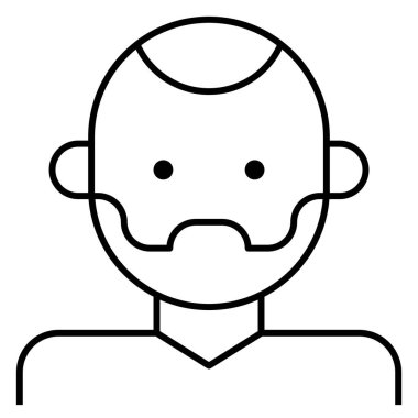 Erkek baş simgesi, insan yüzü avatar, vektör 