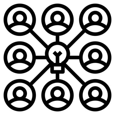 Web, vektör illüstrasyonu için takım konsepti simgesi