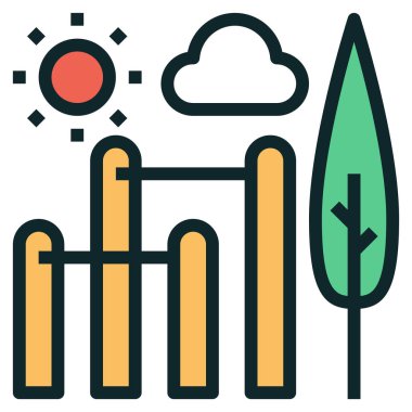 Web için açık hava simgesi, vektör illüstrasyonu 